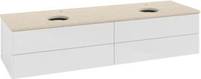 V&B Waschtischunterschrank Antao mit Beleuchtung, Weiß lackiert, B: 160 cm, T: 50 cm - Bild 1