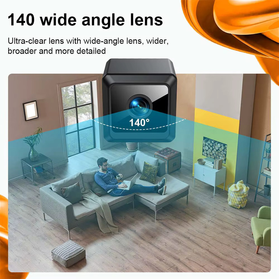 NUOYING W02 Smart Home Mini Kamera Wi-Fi 1080P CCTV Sicherheitsüberwachung mit Nachtsicht in Schwarz - Bild 6
