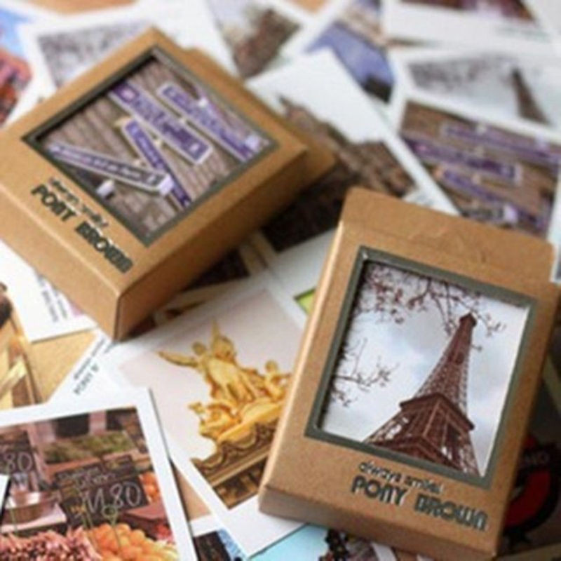 40 Stück Vintage Landschaft Mini Lomo Postkarten Set in Braun für Geschenke und Nachrichten - Bild 1