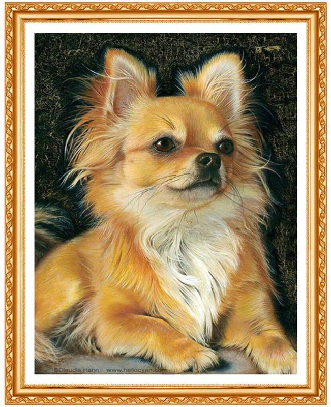 FIYO Diamond Painting Hund Motiv als moderne Wanddekoration, mehrfarbig, B: 30 cm, H: 30 cm - Bild 1