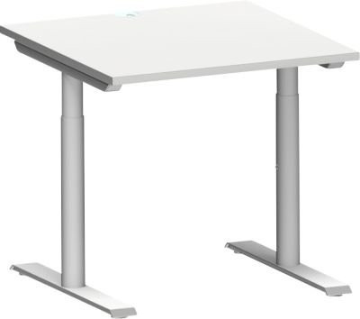 Schäfer Shop Genius Schreibtisch MODENA FLEX mit T-Fuß-Rundrohr in Lichtgrau, Breite: 80 cm, Tiefe: 80 cm, Höhe: 80 cm - Bild 1