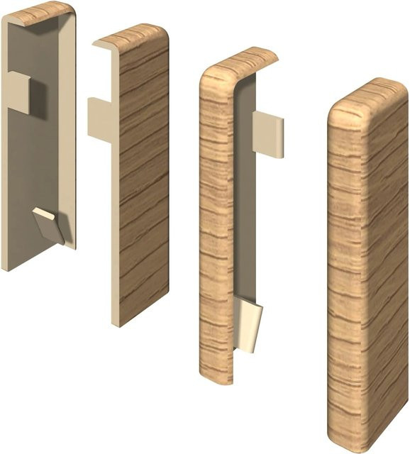 Egger Endstück Kubisch Eiche Cappuccino Braun, 2 Stück, Höhe: 6 cm - Bild 1