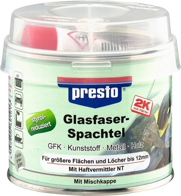 Presto Glasfaserspachtel aus Polyester in Grau, 250 g - Bild 1