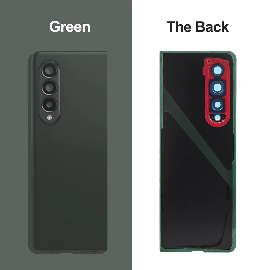 Samsung Z Fold 3 5G Ersatzteil Set: Rückseite Gehäuse, Batterieabdeckung und Kameraobjektiv-Lünette in Silber - Bild 5