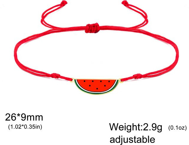 Armband Wassermelonen-Charms, Edelstahl, Gold, Unisex, 17-22 cm - Bild 1