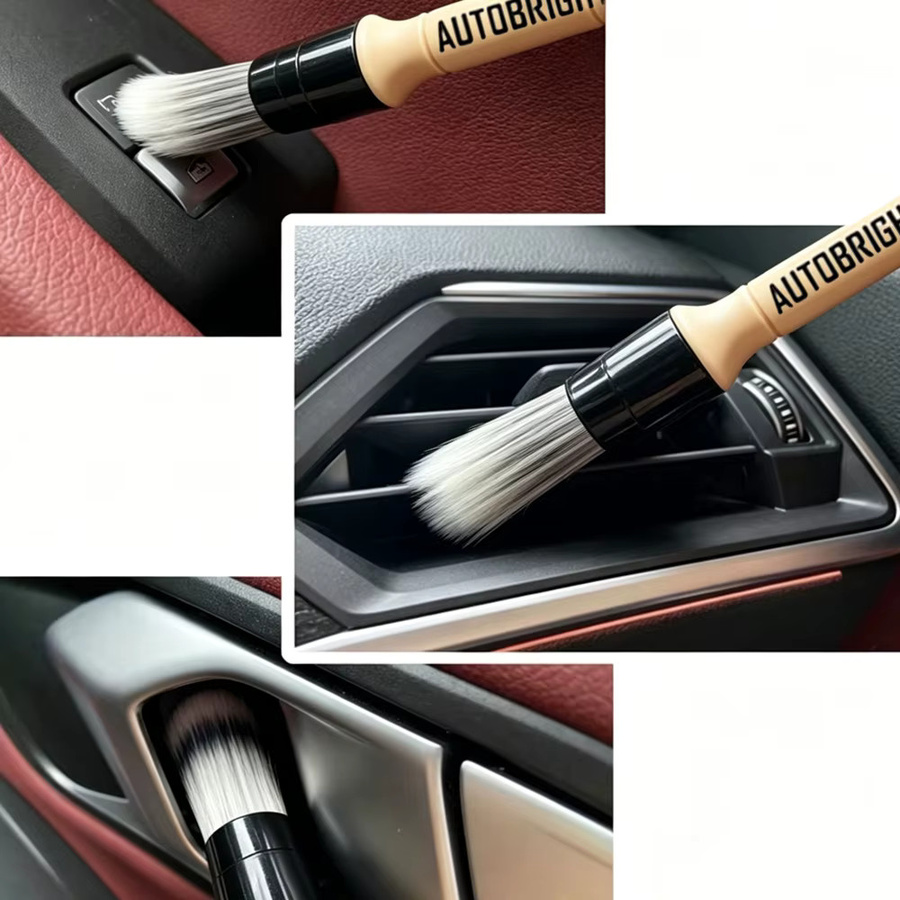 AUTOBRIGHT Doppelkopf-Autodetailing-Bürste mit weichen Borsten zur Reinigung von Autoinnenraum, Tastatur und kleinen Fugen - Bild 3