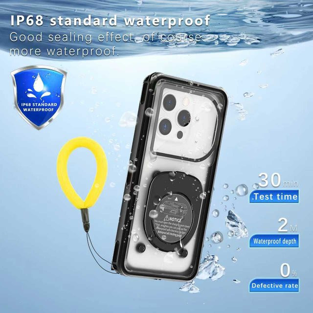 Shellbox Wasserdichte Handyhülle in Schwarz für bis zu 6,9 Zoll mit Touchscreen-Funktion und Staubschutz - Bild 1