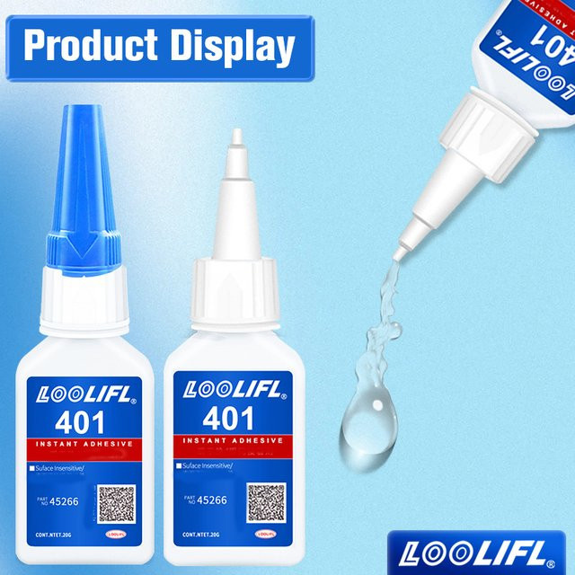 LOOLIFL 401 Sekundenkleber transparent, universeller Superkleber für Harz, Keramik, Metall und Glas, 20 ml - Bild 1