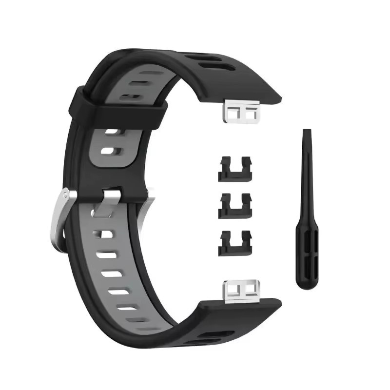 Huawei Uhrenarmband Silikon, Schwarz, Huawei Watch Fit - Bild 1