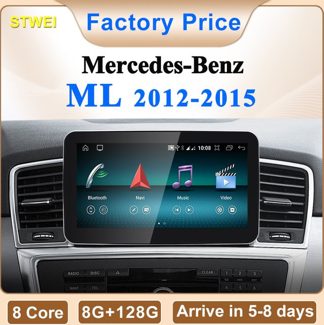 STWEI2024 NewCar Multimedia Android Auto und CarPlay System mit 9,33 Zoll Bildschirm für Mercedes Benz M Klasse W166 ML250 ML350 GL in Schwarz - Bild 1