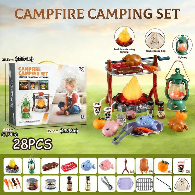 Linyi toy car Camping Spielzeug Set, mit Lichtern/Soundeffekten, ab 3 Jahre - Bild 1