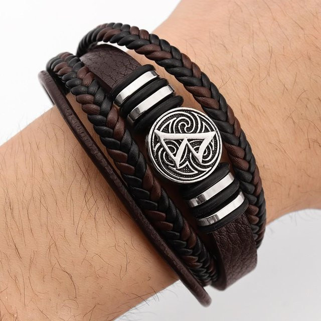 Rui Di Lederarmband, Zinklegierung, Braun, Herren - Bild 1