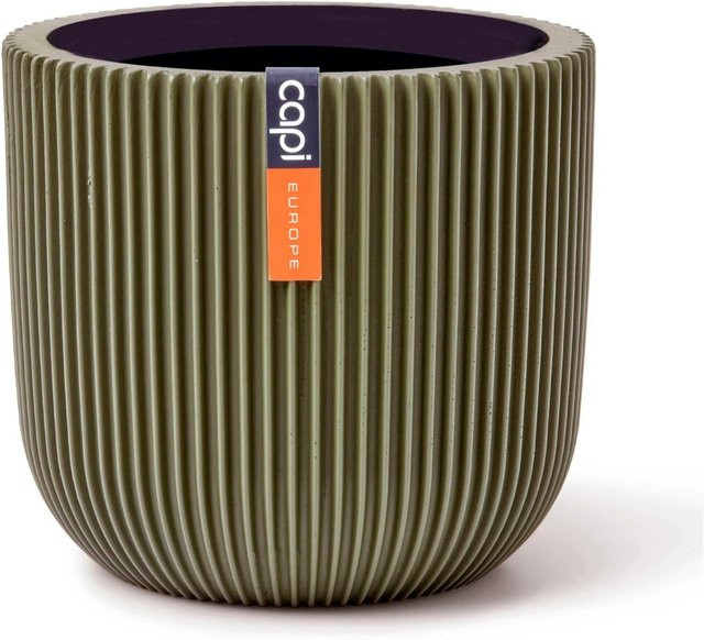 Capi Topf-Kugel Groove in Grün mit vertikalen Rillen, Durchmesser: 15 cm, Höhe: 15 cm - Bild 1