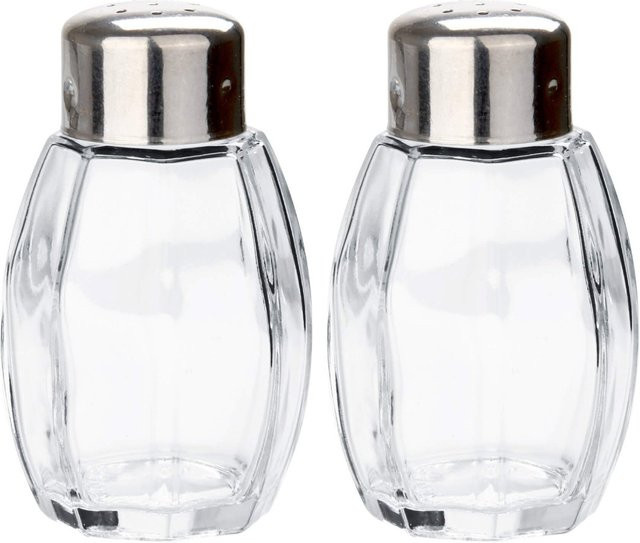 Fackelmann Salz- und Pfefferstreuer Set aus Glas und Edelstahl, 2 Stück, transparent, nachfüllbar - Bild 1