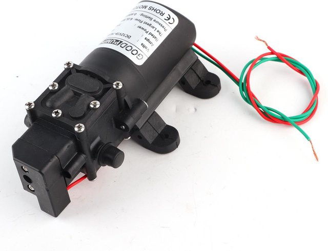 Sonoff Membranpumpe Mikro 6.0L in Schwarz mit geradem Anschluss und beidseitigem Wasserabgang rechts 12V 72W - Bild 1