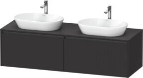 Duravit Waschtischunterschrank Ketho.2 in Grau Matt, wandhängend mit 2 Auszügen, B/T: 160 x 55 cm - Bild 1
