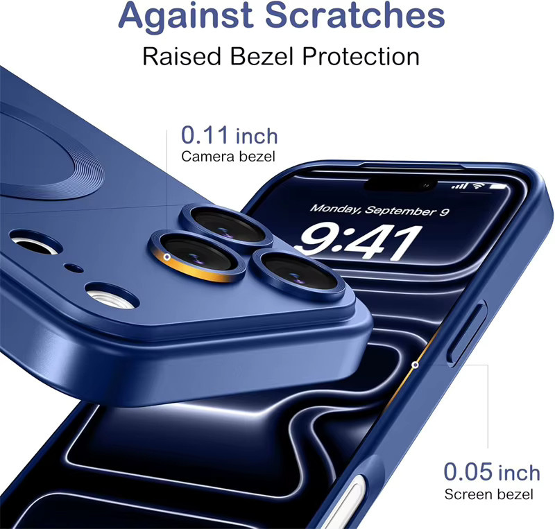 Newteneight Magnetische TPU Schutzhülle für iPhone in Blau, Stoßfeste MagSafe kompatible Hülle - Bild 3