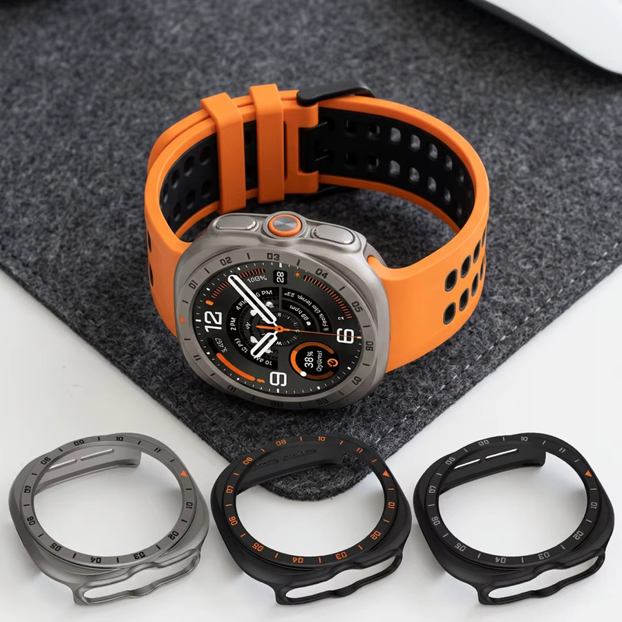 CAOWTAN Schutzhülle aus gehärtetem Glas für Samsung Galaxy Watch Ultra 2 47mm, Silber - Bild 5