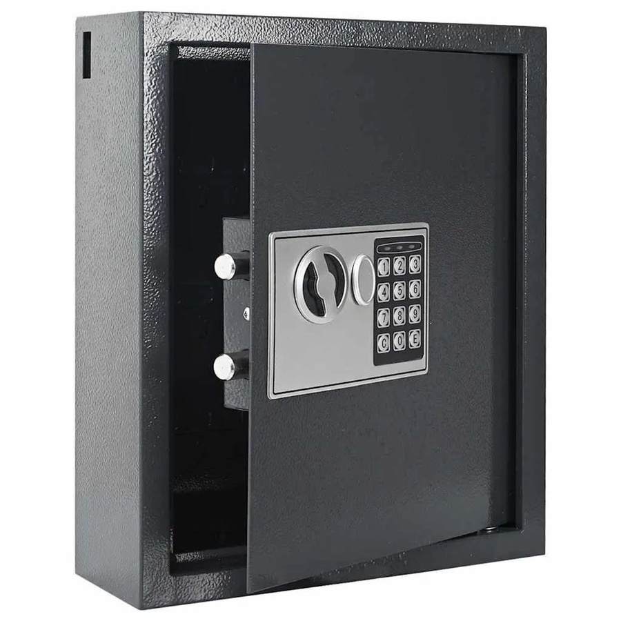 DELUKE Digitaler Tresor RHIU aus Stahl mit Schloss, Dunkelgrau, B: 30 cm, T: 10 cm, H: 36,5 cm - Bild 2