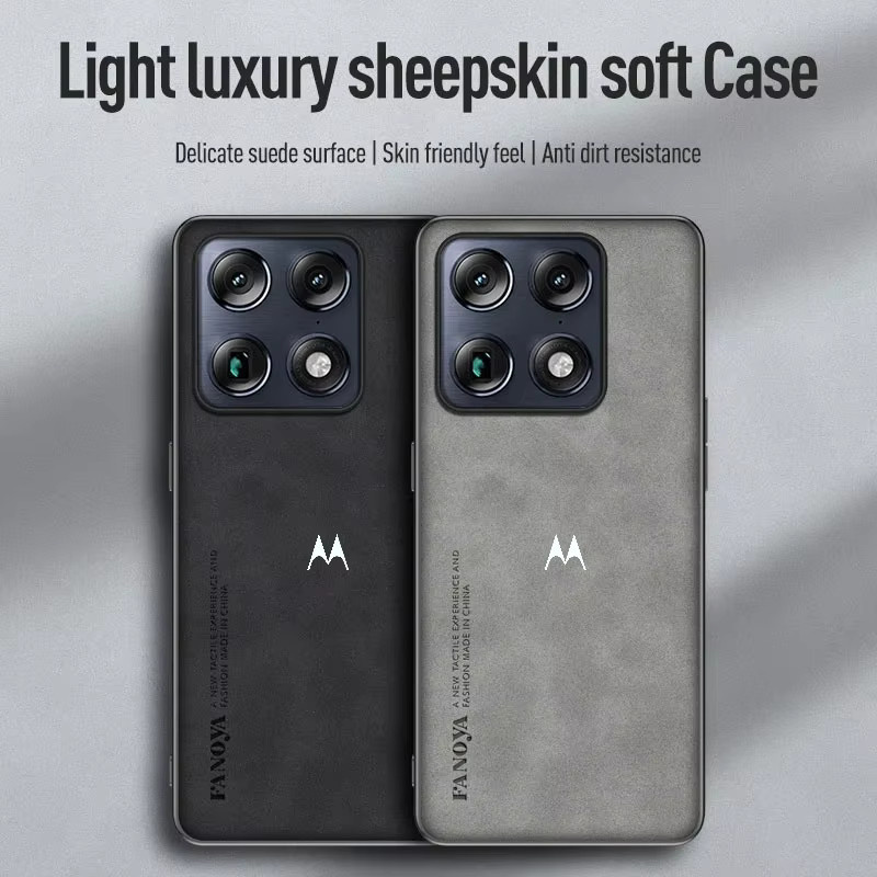 Business M LOGO Schafsleder-Lederhülle für Motorola Signature Edge 70 Ultra Fusion X70 Air Pro in Braun mit Silikon-Stoßfänger-Abdeckung - Bild 2