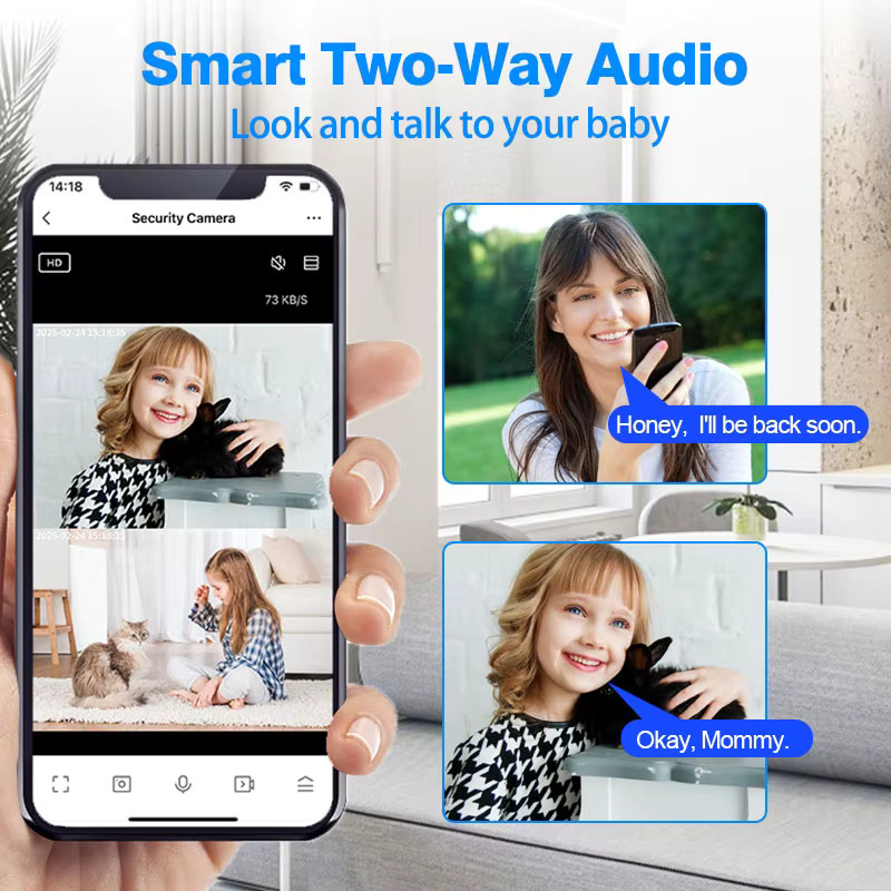 Tuya WiFi Überwachungskamera 4MP HD Smart Life APP Innenmonitor in Weiß mit Zwei-Wege-Sprach-Intercom und Echtzeit-Auto-Tracking - Bild 5