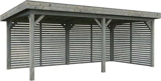 Palmako Pavillon Lenna Set 309 aus Fichtenholz in Grau mit Pultdach, B/H/T: 588 x 245 x 300 cm - Bild 1