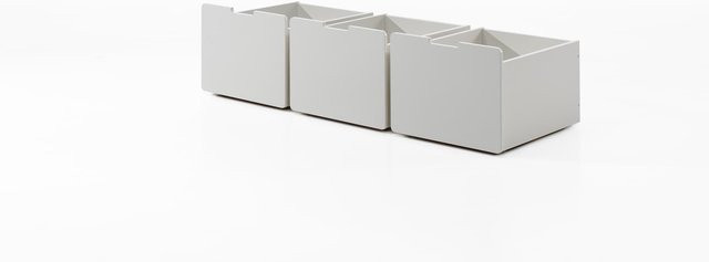 VIPACK Schubladen-Set mit 3 Schubkästen auf Rollen aus MDF in Weiß lackiert - Bild 1