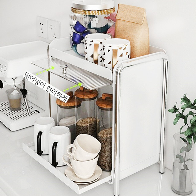 DIVEDEER Deluxe Desktop Make-up-Organizer und Küchenregal in Weiß - Bild 1