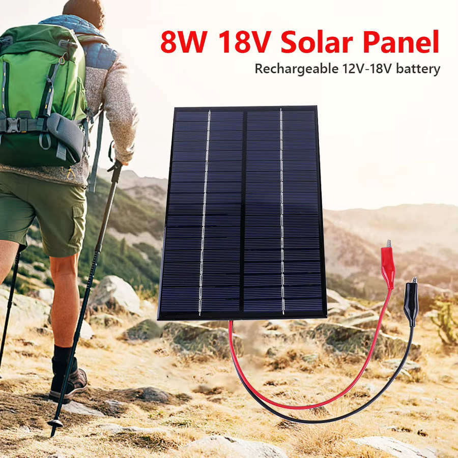 Tragbares 8W 18V Solarpanel mit Clip als wasserdichtes Mini-Solarpanel-Modul für die 12-18V Batterieladung - Bild 3