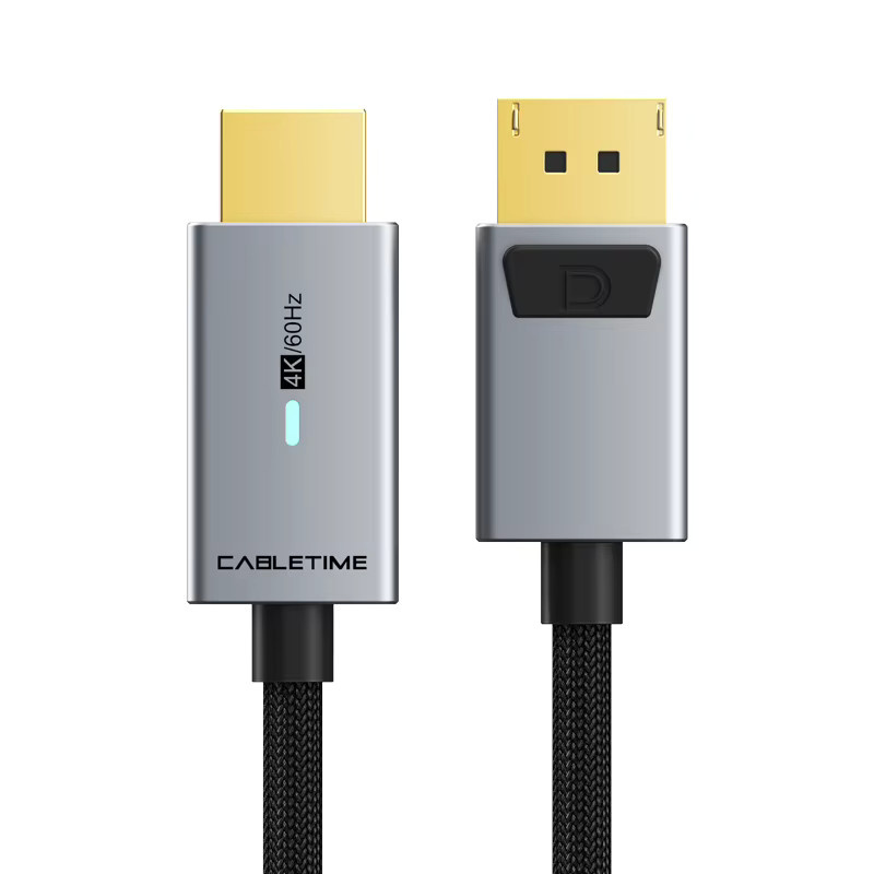 CABLETIME DisplayPort-zu-HDMI-Kabel für 4K bei 60 Hz, DP1.2 Konverter für Laptop, PC, HDTV und Projektor - Bild 5