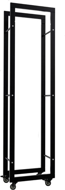 DELUKE Kaminholzregal SATLO aus Metall mit Rollen in Schwarz, B/T/H: 25 x 40 x 150 cm - Bild 1