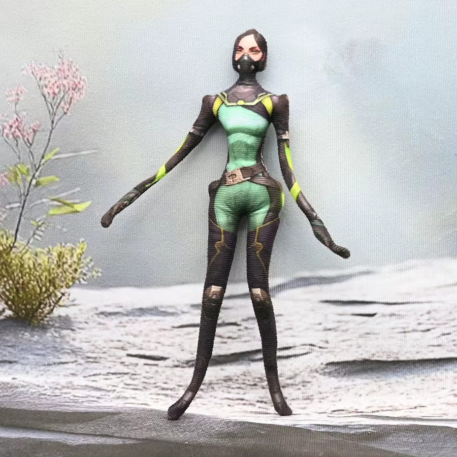 BOOCRE VALORANT Jett Viper Sage Cosplay Schlüsselanhänger, Plüsch-Baumwollpuppe, Bunt / Mehrfarbig - Bild 1