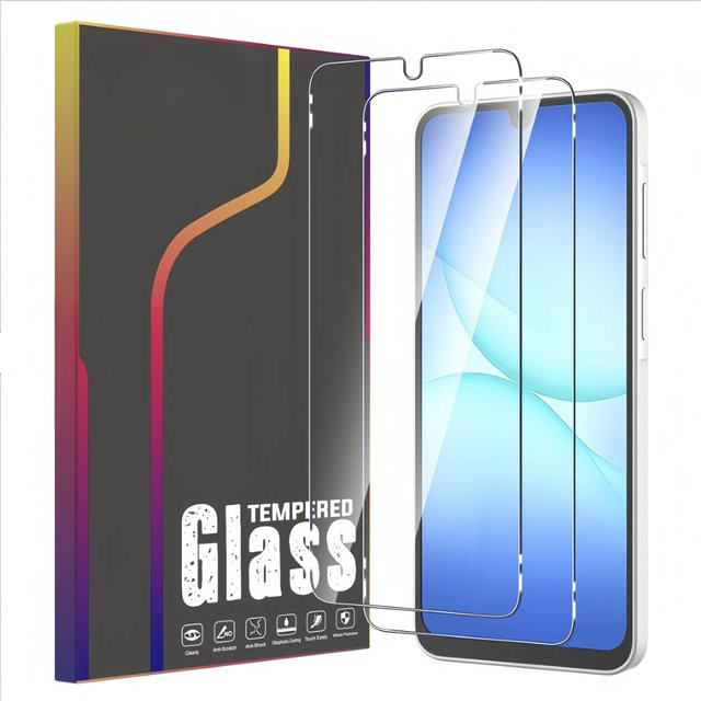 2 Stück Panzerglas Display Schutzfolie aus gehärtetem Glas für Samsung Galaxy A17 A56 A55 A16 A54 A53 A52S A52 A36 A35 A15 A14 in Transparent - Bild 1