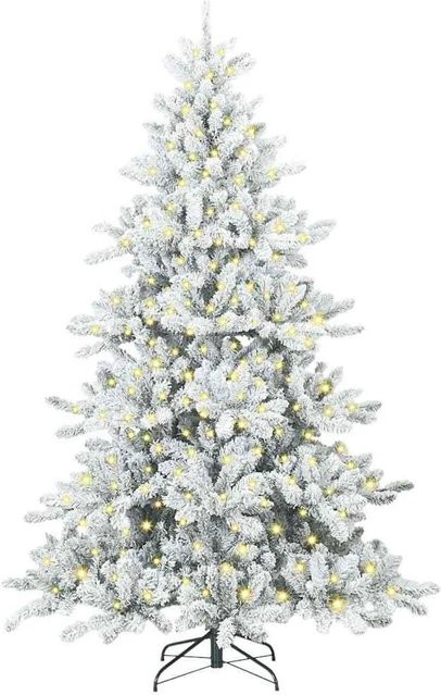 vidaXL Künstlicher Weihnachtsbaum mit 300 warmweißen LEDs, 240 cm Höhe, Schwarz/Weiß - Bild 1
