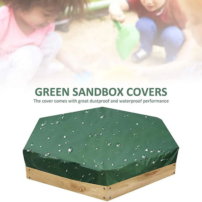 Kidsly Sandkastenabdeckung und Pool-Schutzhülle aus Polyester, grün, oval, Breite: 230 cm - Bild 3