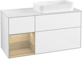 V&B Waschtischunterschrank Finion mit Wandbeleuchtung, Farbe: Weiß lackiert, B/T/H: 120 x 60 x 60 cm - Bild 1