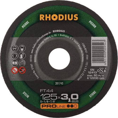 Rhodius FT44 201743 Trennscheiben-Set für Stein und NE-Metalle, 25 Stück, Schwarz - Bild 1