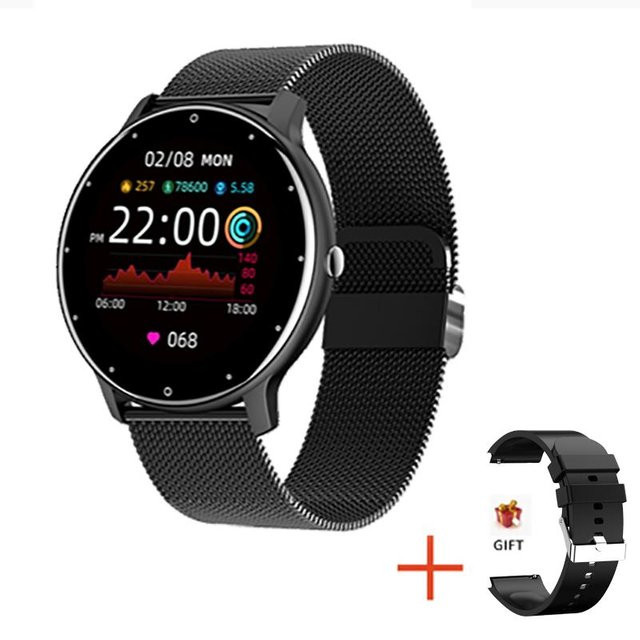 Lucky Start Smartwatch mit 1,28 Zoll HD Touchscreen, Bluetooth für Anrufe, Herzfrequenzmessung und IP67 Wasserdichtigkeit, Schwarz - Bild 1