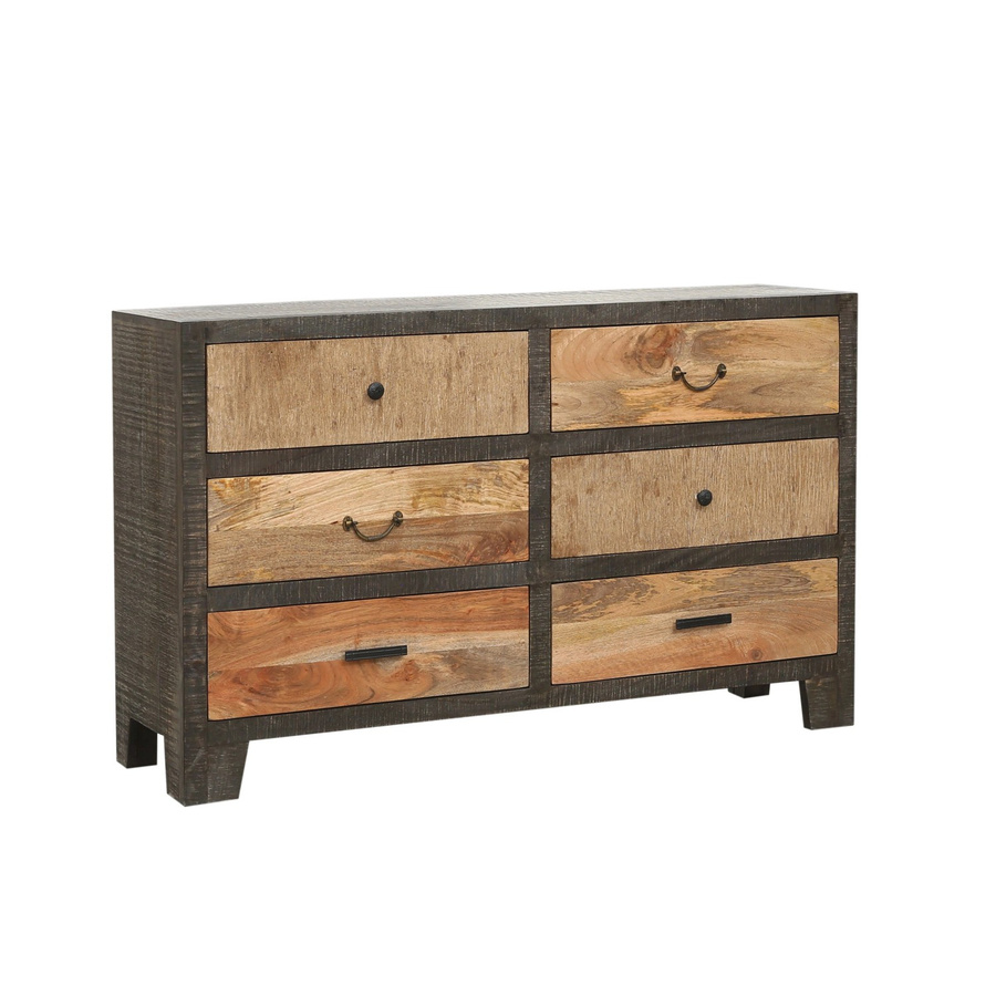 DELUKE Sideboard ERIK aus Mangoholz und Akazie, Mehrfarbig, B/T/H: 84 x 40 x 135 cm - Bild 2