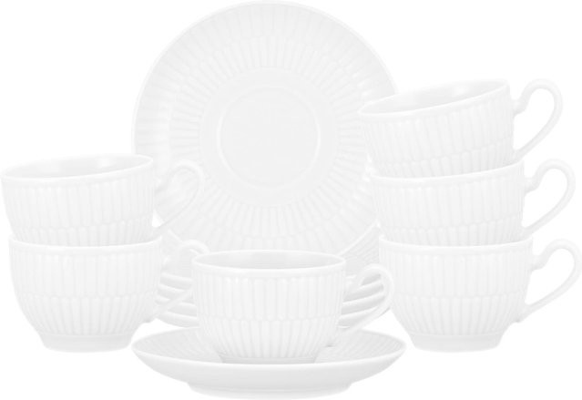 Seltmann Weiden Espressotassen mit Untertassen Amina Weiß 6er Set 100 ml - Bild 1
