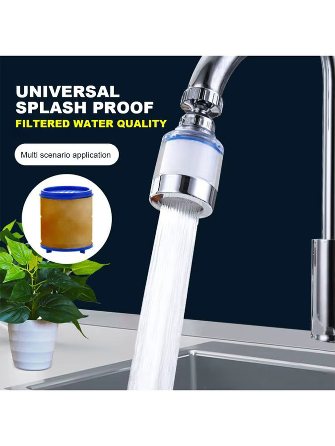 ALLOET Wasserhahn-Wasserfilter 360 Grad drehbar, wassersparender Bubbler mit Spritzschutz für Küche und Bad - Bild 3