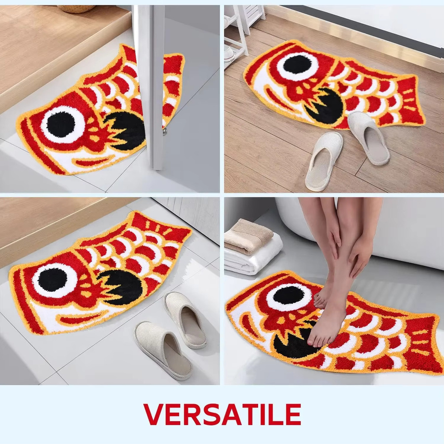VIKAMA Kaschmir-Teppich im Koi-Design, rutschfeste und saugfähige Matte für Badezimmer, Wohnzimmer oder Schlafzimmer - Bild 2