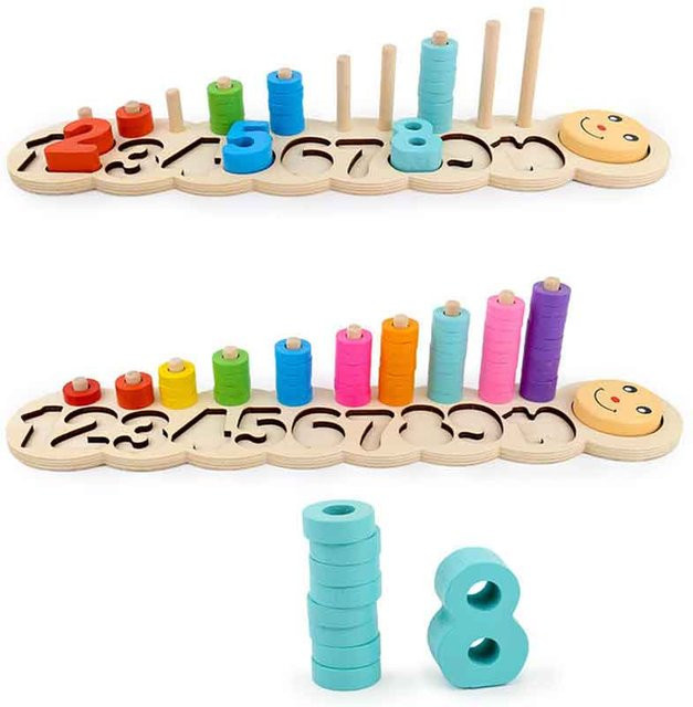 Kidsly Montessori Holzmaterialien Zählen Lernen, Mathespielzeug - Bild 1