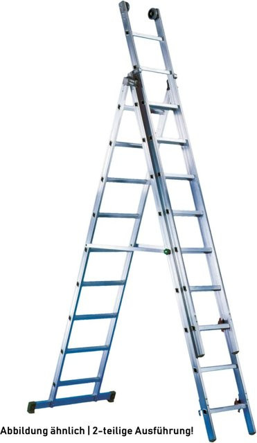 Facal Mehrzweckleiter DAMA 2-teilig, 2x12 Sprossen, Silber, Aluminium - Bild 1