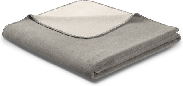 Biederlack Wohndecke Doubleface Reversible Decke aus Baumwolle und Polyacryl in Grau, Pink oder Beige B/B: 200 x 150 cm - Bild 1