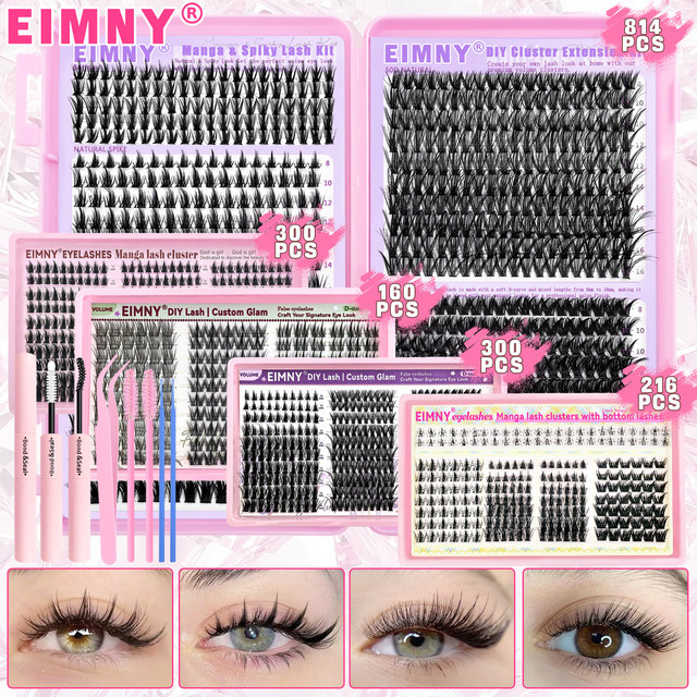 EIMMY Cluster-Wimpern-Set, künstliche Wimpern, gemischte Längen - Bild 1
