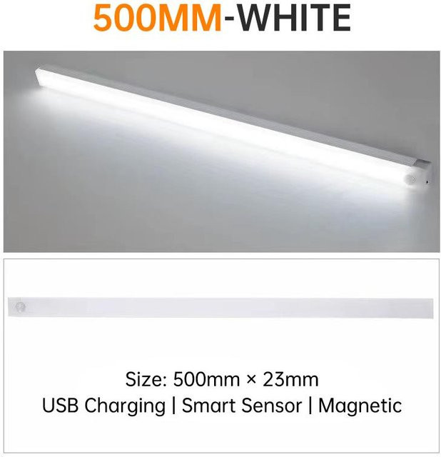 YJMP Super Lighting LED Nachtlicht mit Bewegungssensor, USB aufladbar, weiß, Breite: 50 cm - Bild 1