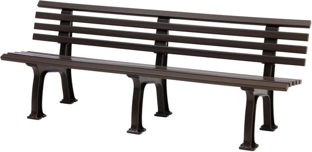 PROREGAL Gartenbank Antigua 4 Sitzer in Braun aus UV-beständigem Witterungskunststoff, H x B x T: 74 x 200 x 54 cm - Bild 1
