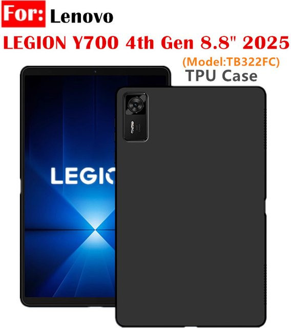 Schutzhülle aus weichem Silikon und TPU für Lenovo Legion Y700 2025 (4. Generation) 8,8 Zoll in Schwarz - Bild 1