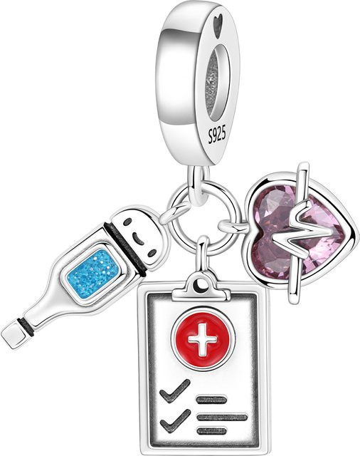 MISEFF Charm Anhänger, 925 Silber, Stethoskop - Bild 1
